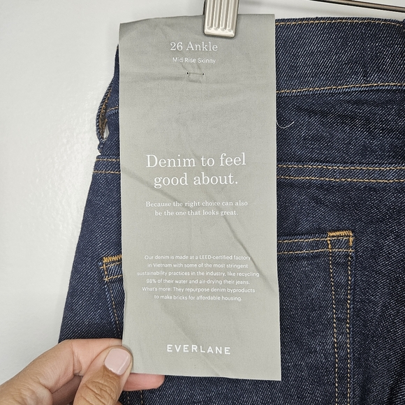 EVERLANE The Mid Rise Ankle Skinny Jean - Dark Indigo - Picture 6 of 10